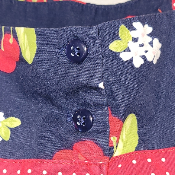 🍒 Vintage Gymboree Cherry Cute Navy & Red Print Dress Polkadot Trim 4T Sundress - Picture 3 of 6